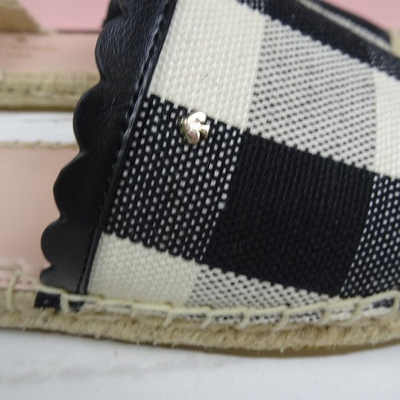 New KATE SPADE Bonnie Espadrille Sandals Sling Back Flats Gingham Casual Size 7 - Picture 10 of 13